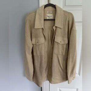 Thread & Supply Beige Knit Shacket Jacket